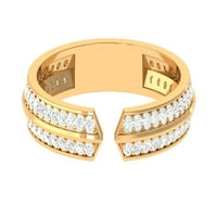 Savremeni prsten za manžetnu moissine za žene, vjenčani prsten - 0. CT, 14k žuto zlato, SAD 12,00