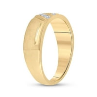 Dijamantna ponuda 14KT Žuta zlatna mens okrugla Diamond Wedding Band Prsten CTTW