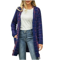 Ženski džemperi i kardigani pletene mekani dugi rukav otvoren prednji lagani kardigan plavi ženski Cardigan