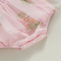 Biekopu novorođenčad za dječje djevojke proljeće ROMPER haljina, leptir cvjetni vez dugih rukava okrugli vrat tiul