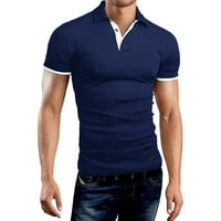 Yubnlvae muns modni casual sportove čvrste boje poklopljenog ovratnika kratki rukav košulja top bluza