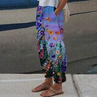 DMQupv Capri pantalone za žene Dressy ženske casual hlače labavi fit stil flašu pantalona za gležnjeve