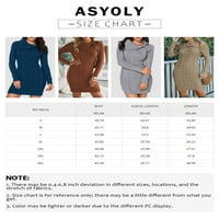 Asyoly Women asimetrični izrez za kabel pletene džemper za džemper za kabel dvostruke haljine
