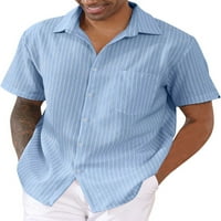 Lunceo Muns Ljetne košulje s kratkim rukavima bluza rever na vratu Men Ležerne prilike majica Loose