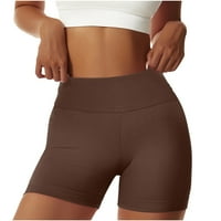 Visoko struk joge kratke hlače za žensku kontrolnu temmu Fitness Atletski trening trčanja s džepovima