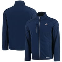 Muški sekač i Buck Mornarica Atlanta Braves Americana Logo Evoke Eco Softshell Recyclred Full-Zip Jacket