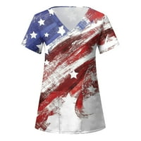 Dan nezavisnosti za žene Ispiši dnevne ljetne košulje za ženske ekirane rezervoare za izrez Amerikanka