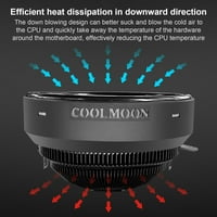 Coolmoon CPU hladnjak 3pin Brzo hlađenje RGB hidraulični nožni lopatice Ventilator za hlađenje računara