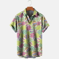 Na čišćenju muških gumba za uskrsnu majicu s majicama Slim-Fit Haljina kratkih rukava Casual Hawaiian