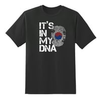 To je u mojoj DNK otiskom prstiju Koreja zastava, smiješna grafička majica za muškarce crne boje