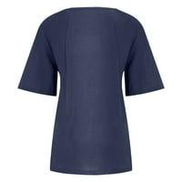 Ljetni vrhovi za žene ljetne casual bluza s kratkim rukavima Slobodnohe majice XL