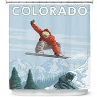 Tuš zastove 70 93 iz dianoche dizajna od strane fenjernog štampe - Colorado snowboarder