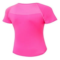 Avamo dame Workout Top Crew Neck Yoga Majice Solid Boja Tee Ženska Ležerna majica Gym Bluza Rose Red