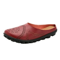Verpetridure Ženske sandale za petu ženske cipele Čvrsta boja retro šuplje izrezbarene ravne potpetice