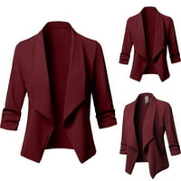 Tawop Blazers za žene Business Casual Hones Modni Casual Solid Open Cardigan jakna s dugim rukavima