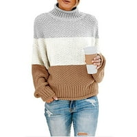 Žene Ležerne duksere za turtleneck modni prugasti ispis dugih rukava džemper jesen labav pulover dukserica