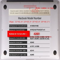 Kaishek samo za Macbook Air futrola. Izdanje Model A m2, plastična kućišta tvrdog školjka + crna poklopac