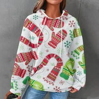 Pyju Clearance Božićna dukserica za žene, vafle pletene labav udobnost prazničnog pulover slatka grafička crta dupeta na vrhu božićnog poklona