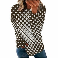 Pulover s dugim rukavima za žene za žene jeseni zimski trendy tiskani dukseri labavi ugrađene majice