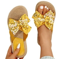 Žene Ljetne casual slajdova Udobni Fla papuče cvjetni print luk flip flops platforma sandale dame za