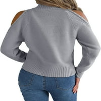Paille ženski džemper sa ramenim pletenim džemperima dugih rukava, dugih rukava, casual svakodnevno