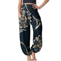 yubnlvae joga hlače Ženske udobne boho hlače labave joge hlače hipi pidžama lounge boho pidžama hlače