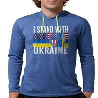 Cafepress - stojim sa ukrajinskim zastavom Amer majica s dugim rukavima - muška majica s kapuljačom