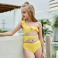 B91XZ TODDLER kupaći kostim jedan set Solid Bikini kupaći kupaći kostimi djevojke slatko odijelo Djevojke