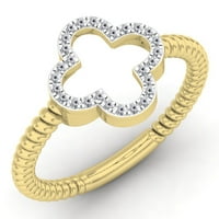 Dazzlingrock kolekcija 0. Carat 14k bijeli dijamantski ženski angažman modni prsten ct, žuto zlato, veličine 4.5