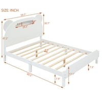 Potpuno platforma za drvo s drvenim krevetom sa uzglavljem u obliku medvjeda, krevet s motivom aktivnom