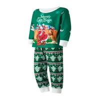 Božićne pidžame za porodično pismo Santa jelena tiskana majica s dugim rukavima Xmas Tree Pant za spavanje