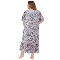 Bayell Women's Plus sizen Swlicathown Clored Right haljina kratkih rukava Squareck Sight haljina sa