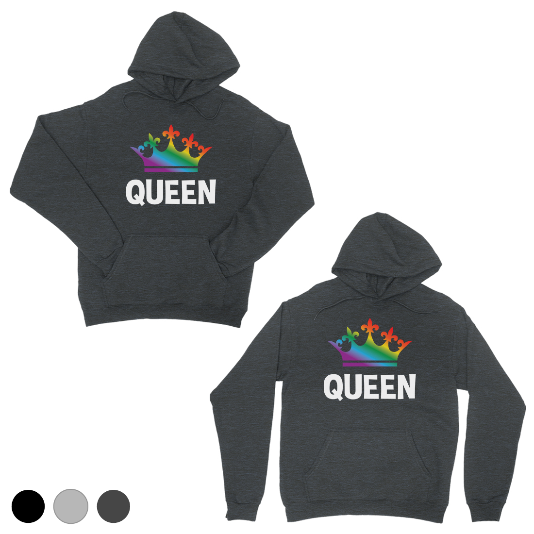Kraljica kraljica Rainbow Crown Cool Siva odgovara parnih dukseva