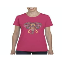 MMF - Ženska majica kratki rukav, do žena veličine 3xl - slon mozaik
