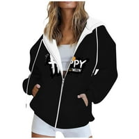 HDFUN ženska modna kapuljača s dugim rukavima od tiskane sa zatvaračem - zip up hoodie zip up dukseve