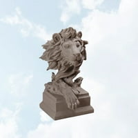 Dekoracija za glavu u obliku lava dekazacije delikatne zanate tablice Skulptura Ornament Grey