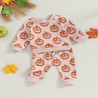 Bagilaanoe Toddler Baby Girl Halloween Outfits bundeve tisak dugih rukava dugim rukavima + duge sa 3T