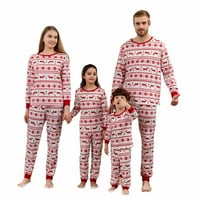 Absuyy Porodična podudaranja pidžama - božićna kućna odjeća Postavlja se povremeni tiskani vrh sa donjem