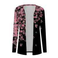 Cardigan za žene Dressy Stolian odjeća Ženska modna casual cvjetni print dugih rukava midi kardigan