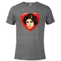 Star Wars Princess Leia Cartoon Heart Valentine - Pomiješana majica kratkih rukava za odrasle - Prilagođeno