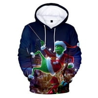 Smiješan božićni džemper za dječake i djevojke, 3D hoodie-santa uzorak