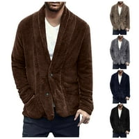 Muška jesenska i zimska solidna dvostrana plišana plišana džep džepna jakna zimska jakne za muškarce
