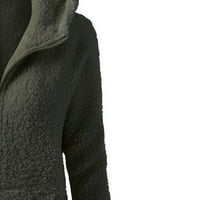 VBNERGOIE Ženski džemper sa kapuljačom kaput zima topla vuna sa zatvaračem pamučna kaput Otiska odjeća