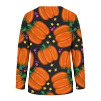 Dukseri za Halloween za žene Jesen modne slatke bundeve print Crewneck dugih rukava pulover džemperi