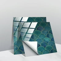 Gomelly Mosaic naljepnica za zidnu pločicu PVC DIY MUNAL ULD Off naljepnice naljepnica Meksička samoljepljiva kuhinja Teksturirani YW-TS 15x Crystal Film Tablets