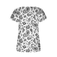 Ženske košulje za ljetne majice za žene na čišćenju Ženska moda Udobni dežerski kvadratni vrat kratkih