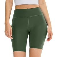 Ženske joge kratke hlače dizalo sa džepovima na otvorenom sportovima Brze sušenje uskim hladnjacima
