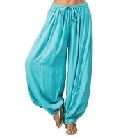 Yuehao Hlače za žene Women Plus size Solid Bool Casual Loose harem hlače Yoga hlače Ženske pantalone