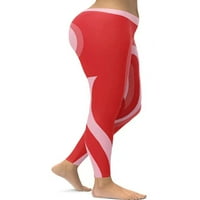 Dame joga hlače Tummy Control gamaše elastične struke pantalone za struku Vježbanje ležerne dno crvene