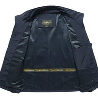 Avamo Men casual pune zip jakne modna jakna vest bez rukava na otvorenom sa džepovima Sivi XL